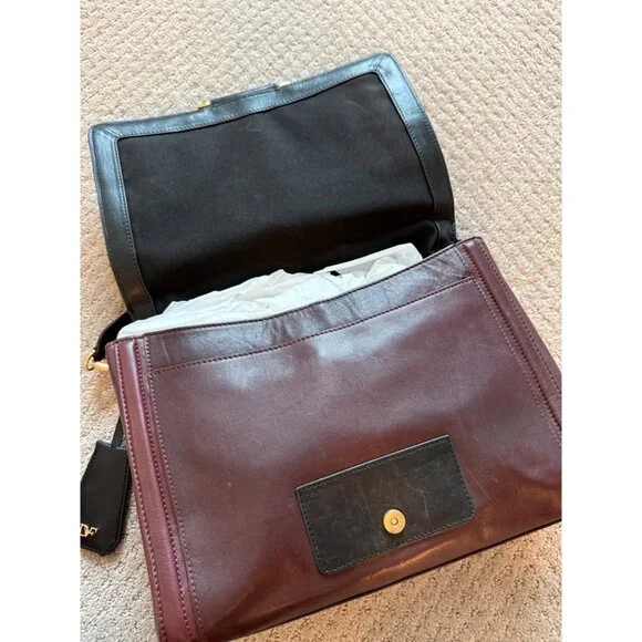 DVF Diane Von Furstenberg Faux Fur Charlotte Harper Leather Shoulder Bag - Picture 9 of 14